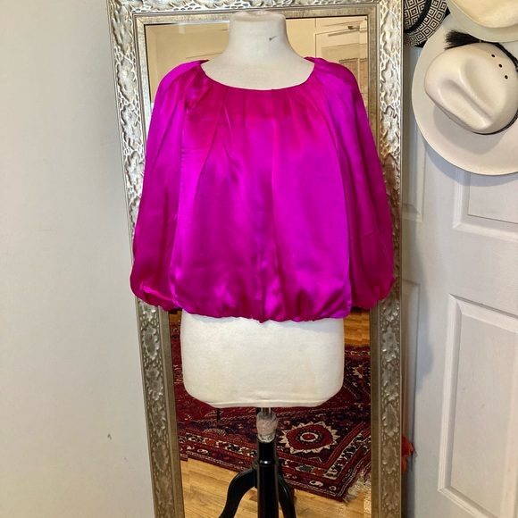 Amanda Uprichard 💖 hot pink 💯 silk top. Size Small. Gently worn. - Picture 7 of 7